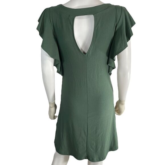 Derek Heart Ruffle Sleeve Mini Dress Green - Picture 5 of 8